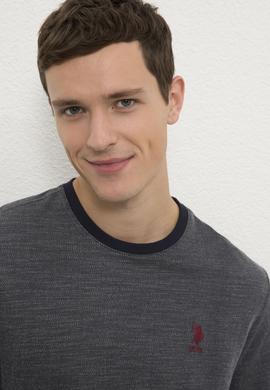 Erkek Lacivert Bisiklet Yaka Sweatshirt - 50225371011