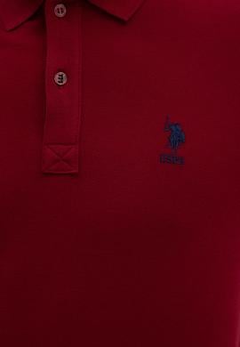 Erkek Plum Polo Yaka Basic T-Shirt - 50222632409