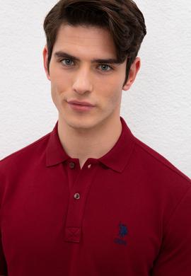 Erkek Plum Polo Yaka Basic T-Shirt - 50222632409