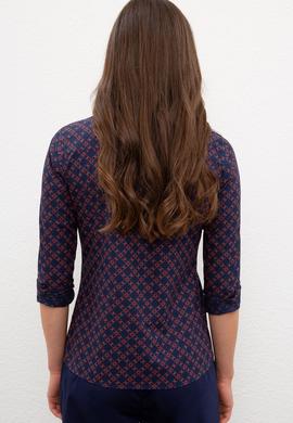 Kadın Lacivert Uzun Kollu Gömlek - 50226426002