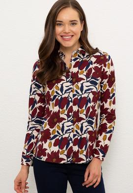 Kadın Ekru Uzun Kollu Gömlek - 50226441011