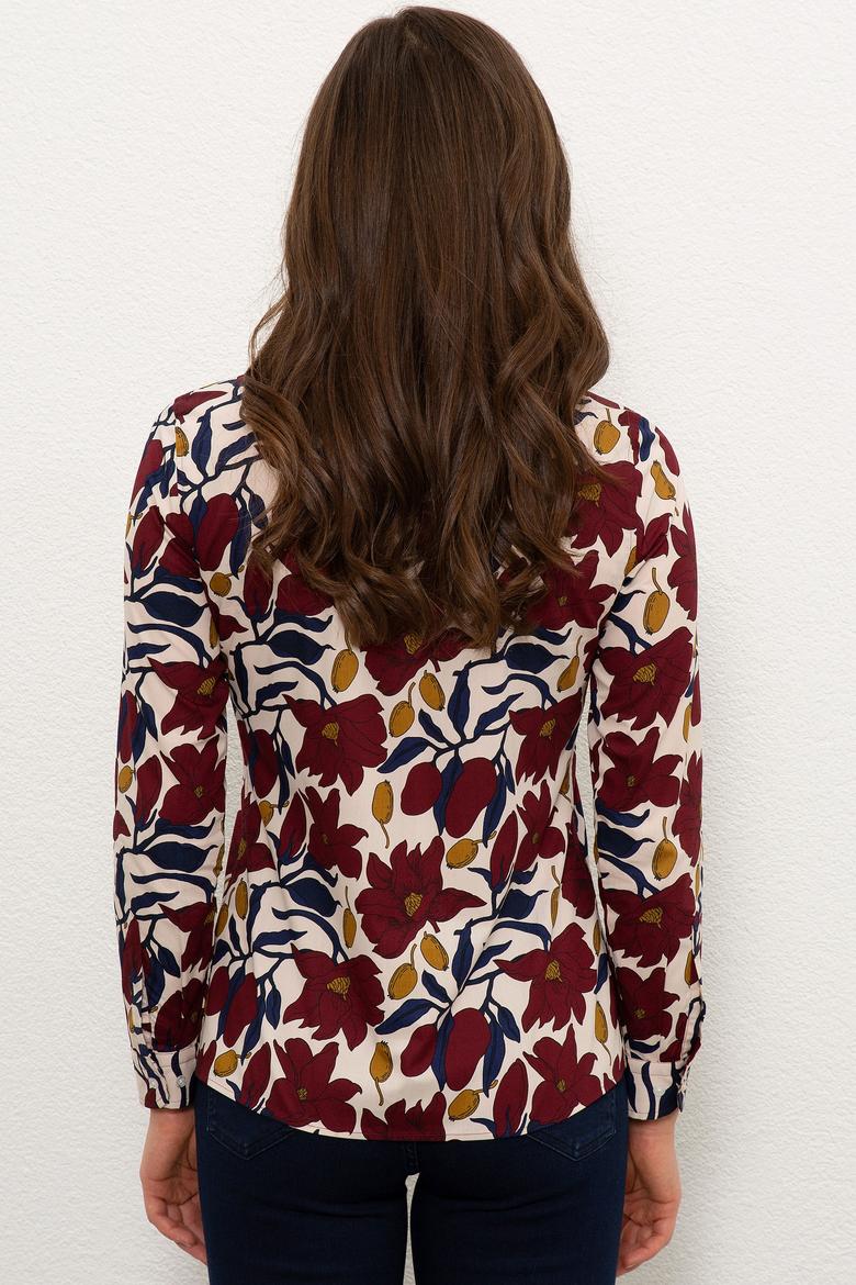 Kadın Ekru Uzun Kollu Gömlek - 50226441011