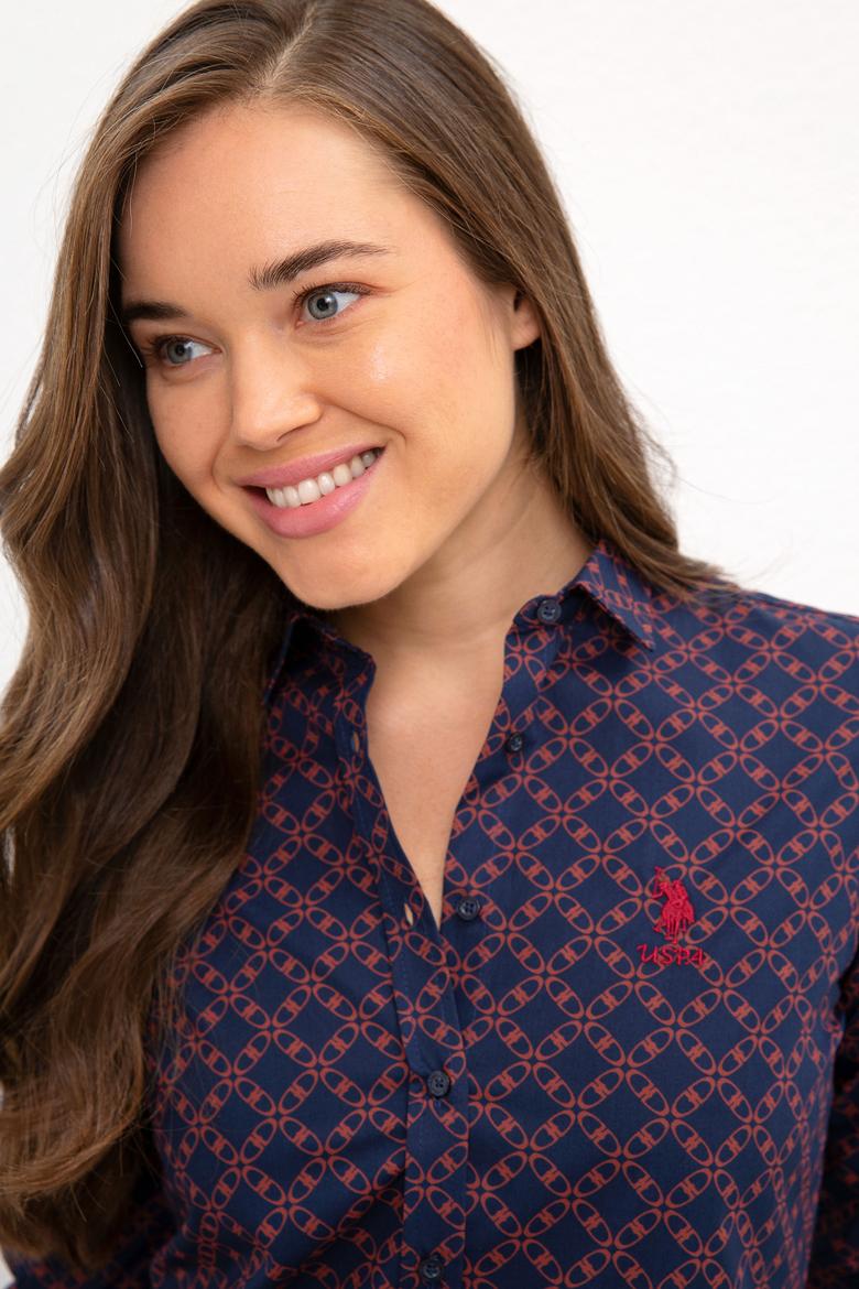 Kadın Lacivert Uzun Kollu Gömlek - 50226426002