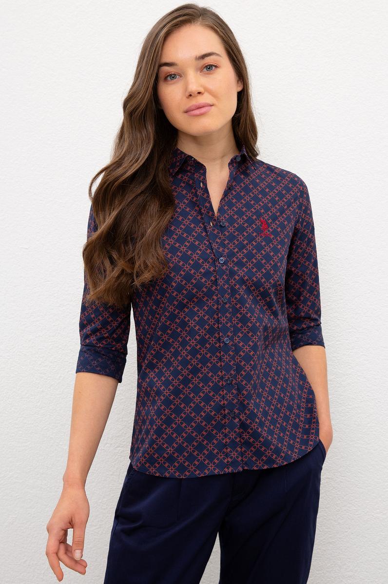 Kadın Lacivert Uzun Kollu Gömlek