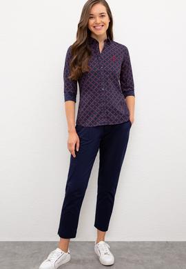 Kadın Lacivert Uzun Kollu Gömlek - 50226426002