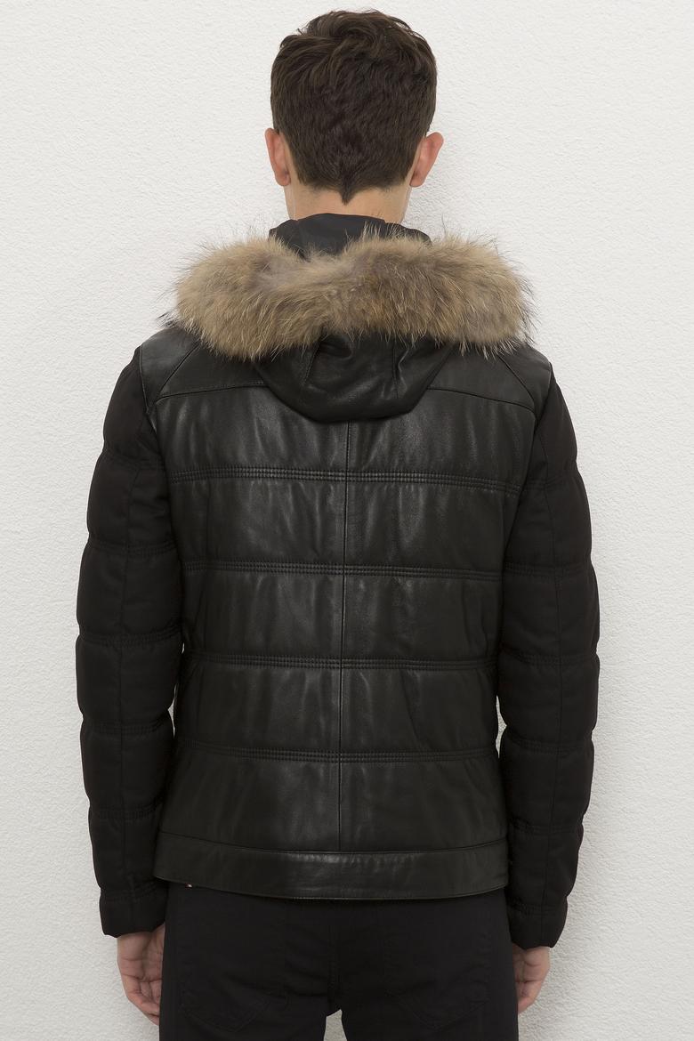 Erkek Siyah Deri Mont Kaban - 50215652004