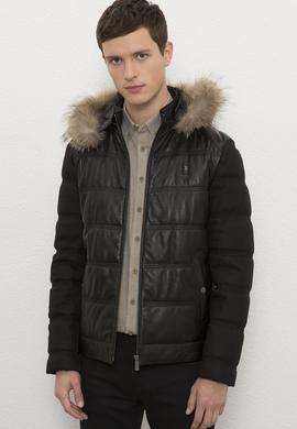 Erkek Siyah Deri Mont Kaban - 50215652004