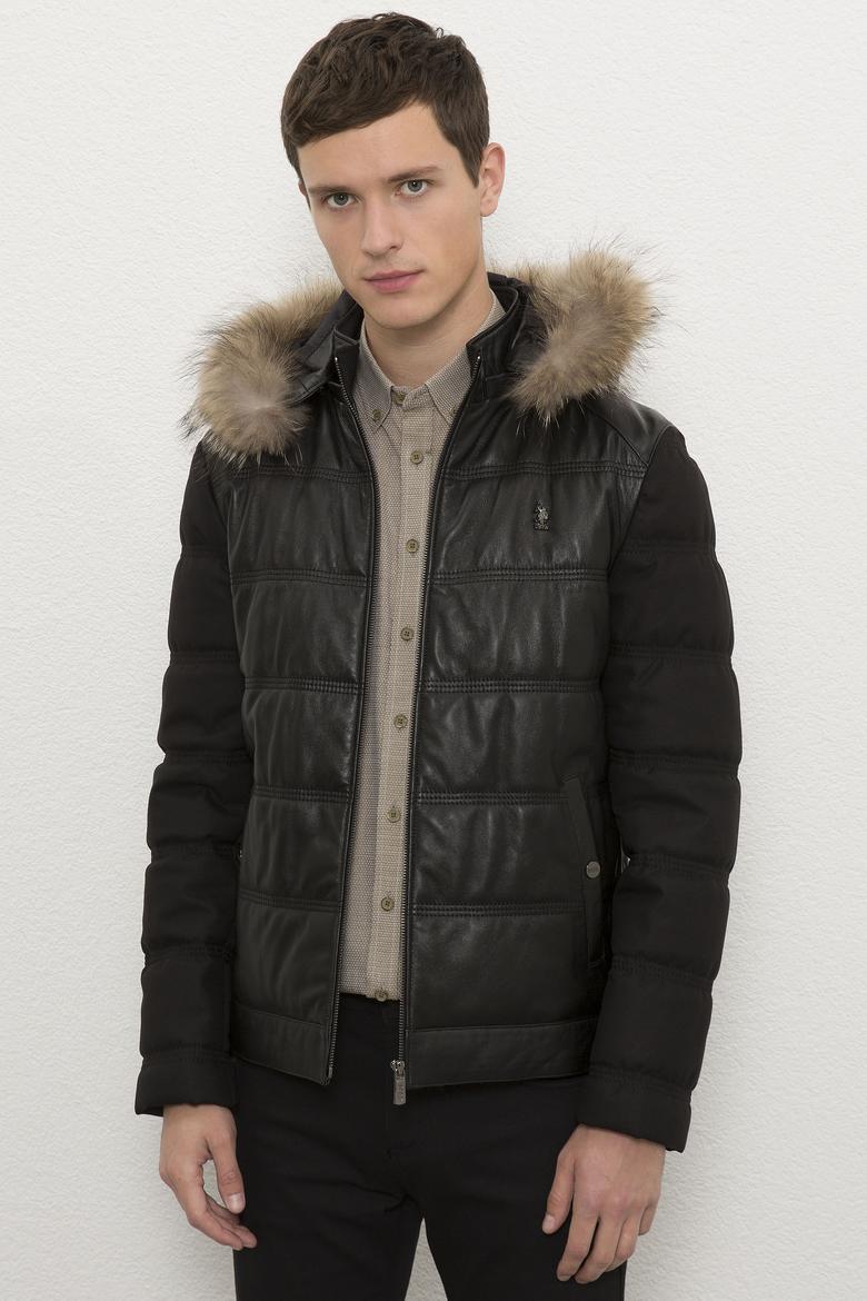 Erkek Siyah Deri Mont Kaban - 50215652004