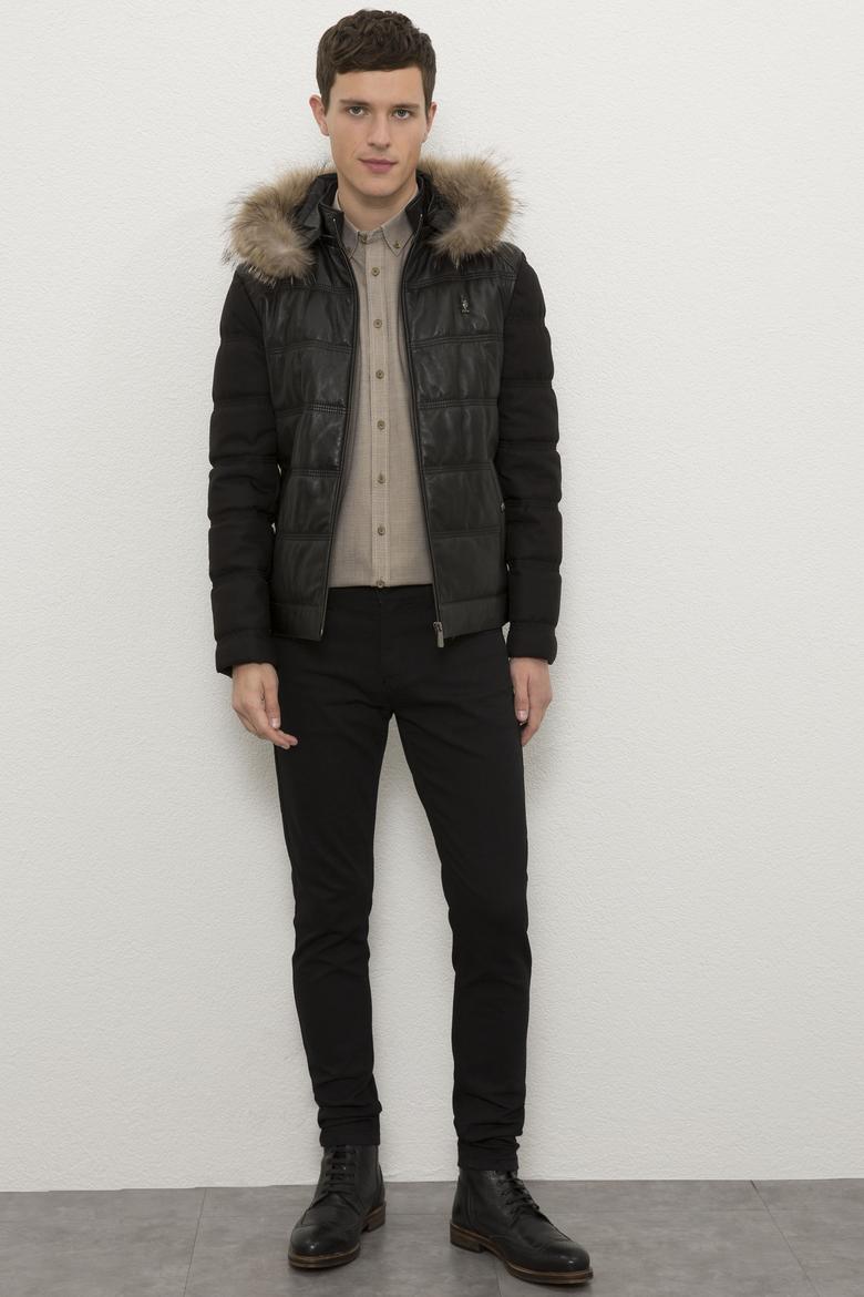 Erkek Siyah Deri Mont Kaban - 50215652004