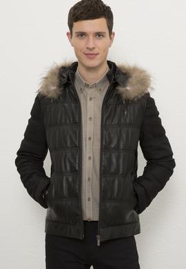 Erkek Siyah Deri Mont Kaban - 50215652004