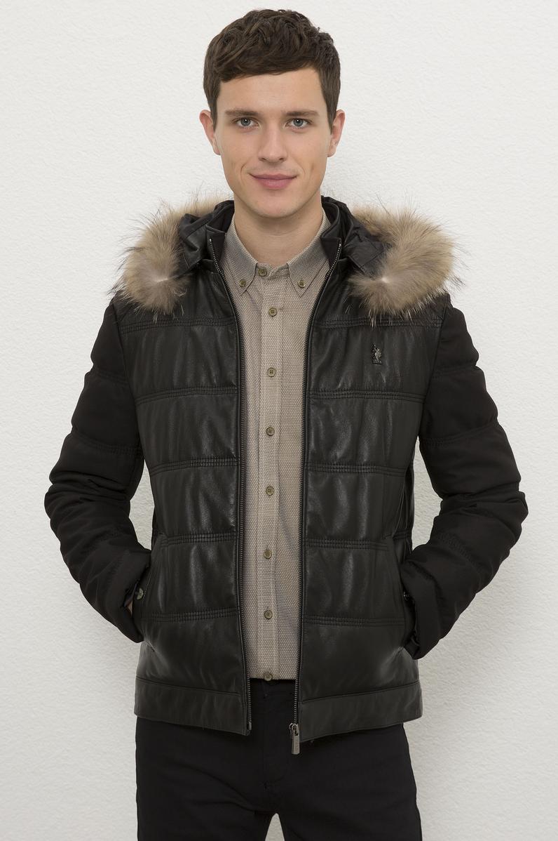 Erkek Siyah Deri Mont Kaban