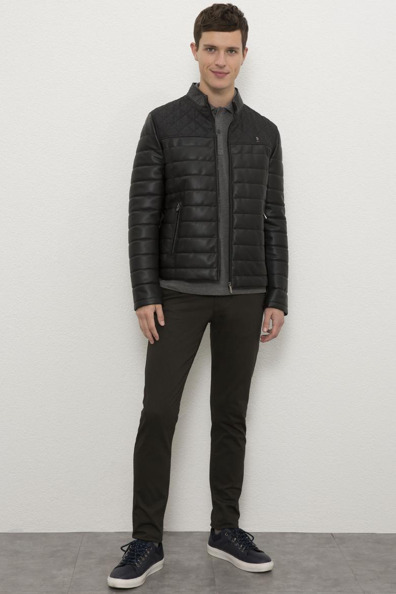 Erkek Siyah Deri Mont Kaban - 50215656003