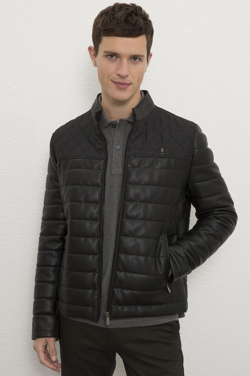 Erkek Siyah Deri Mont Kaban