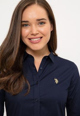 Kadın Lacivert Gömlek Uzunkol Basic - 50219519048