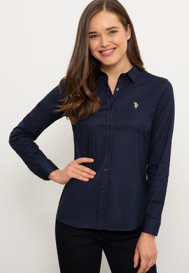 Kadın Lacivert Gömlek Uzunkol Basic - 50219519048