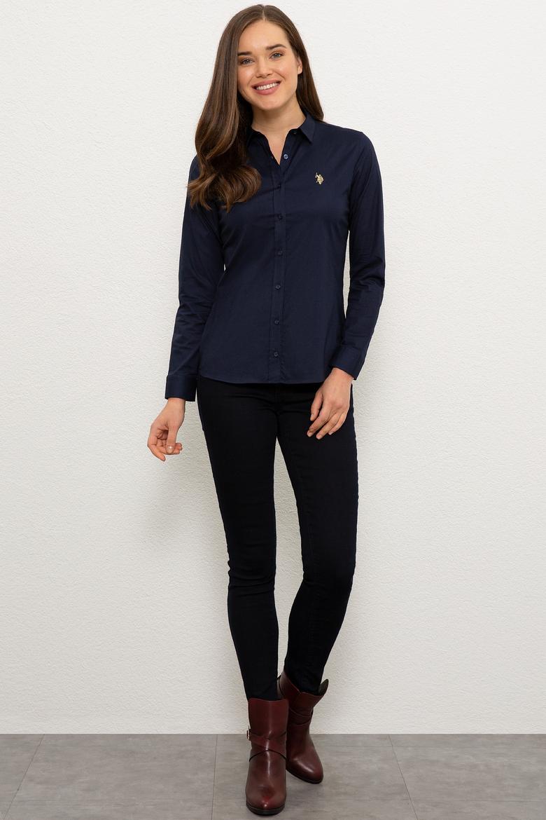 Kadın Lacivert Gömlek Uzunkol Basic - 50219519048
