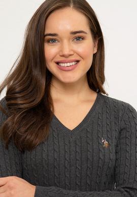 Kadın Gri Triko Kazak Basic - 50224708040