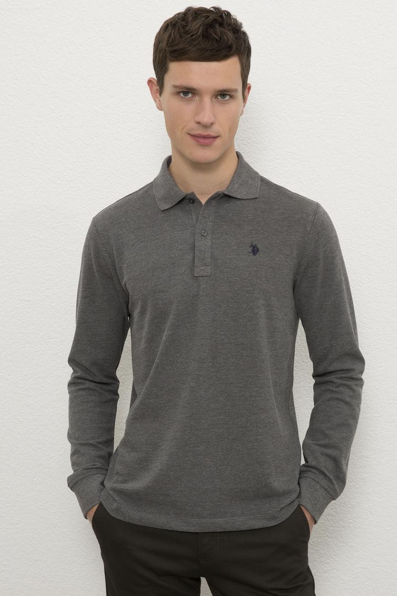 Erkek Antrasit Melanj Basic Sweatshirt