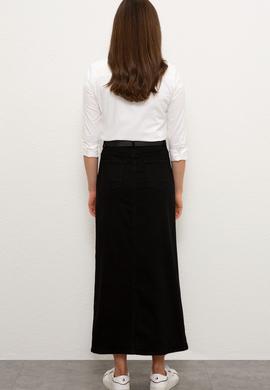 Kadın Siyah Denim Etek - 50214174006