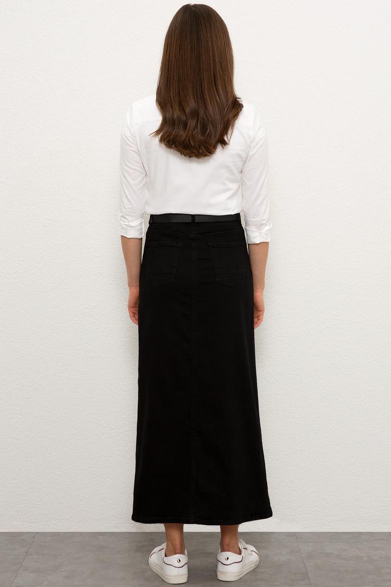 Kadın Siyah Denim Etek - 50214174006