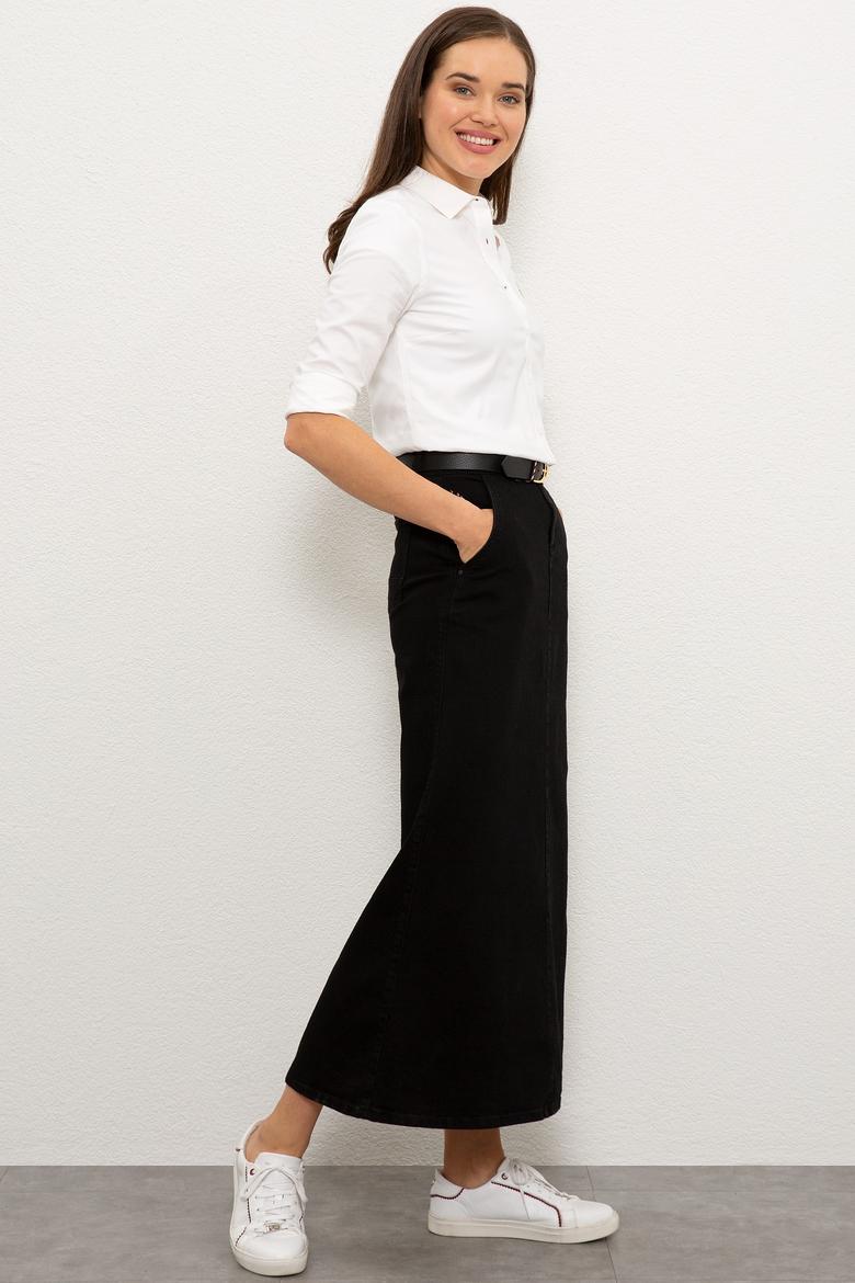 Kadın Siyah Denim Etek - 50214174006