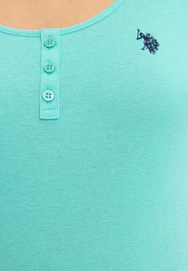 Kadın Mint Basic Bisiklet Yaka Tişört - 50219868019