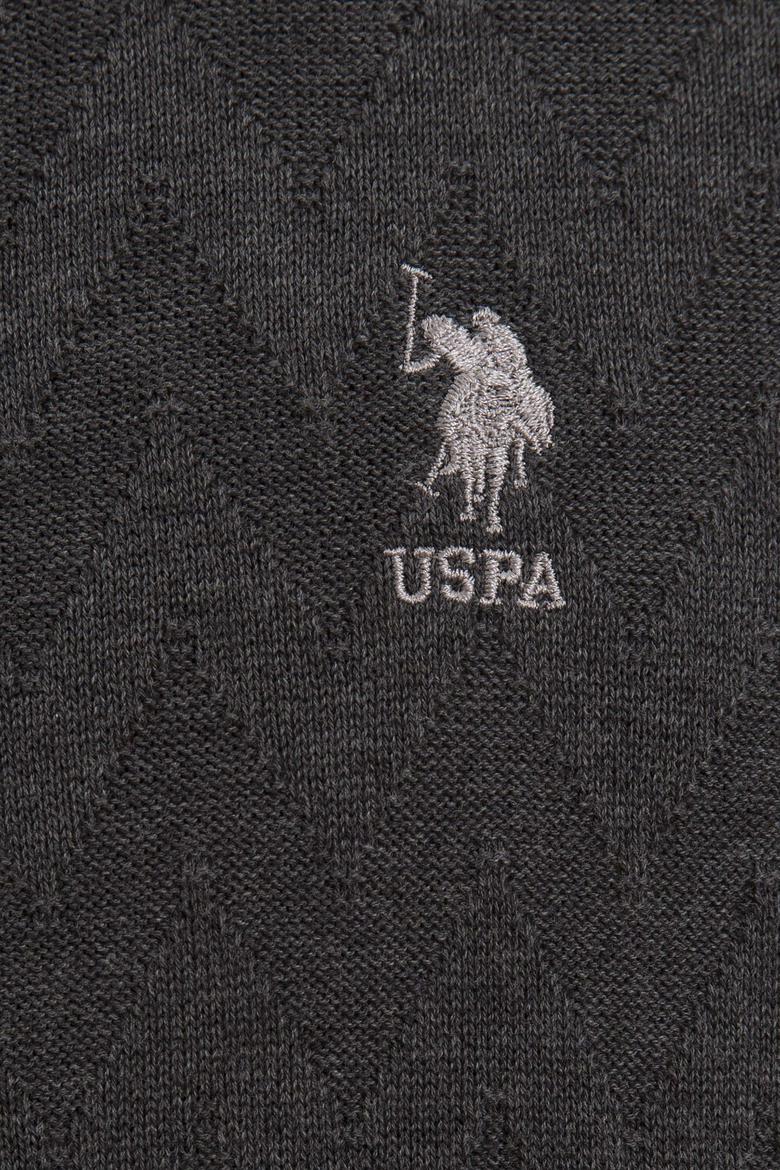 Erkek Antrasit Melanj Bisiklet Yaka Triko Kazak - 50223878028