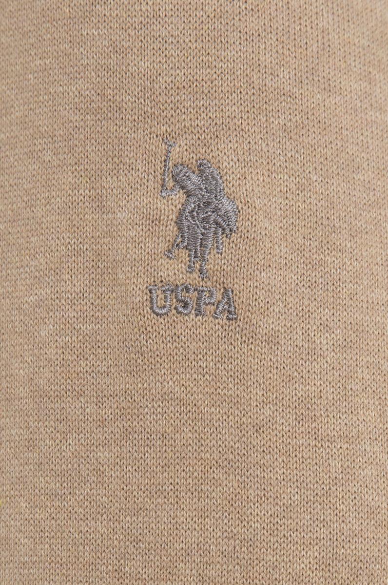 Erkek Camel Melanj Bisiklet Yaka Triko Kazak