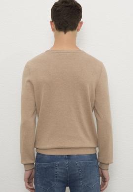 Erkek Camel Melanj Bisiklet Yaka Triko Kazak - 50223882049