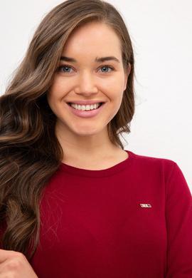 Kadın Bordo Basic Kazak - 50224704048