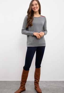 Kadın Gri Triko Kazak - 50223950014