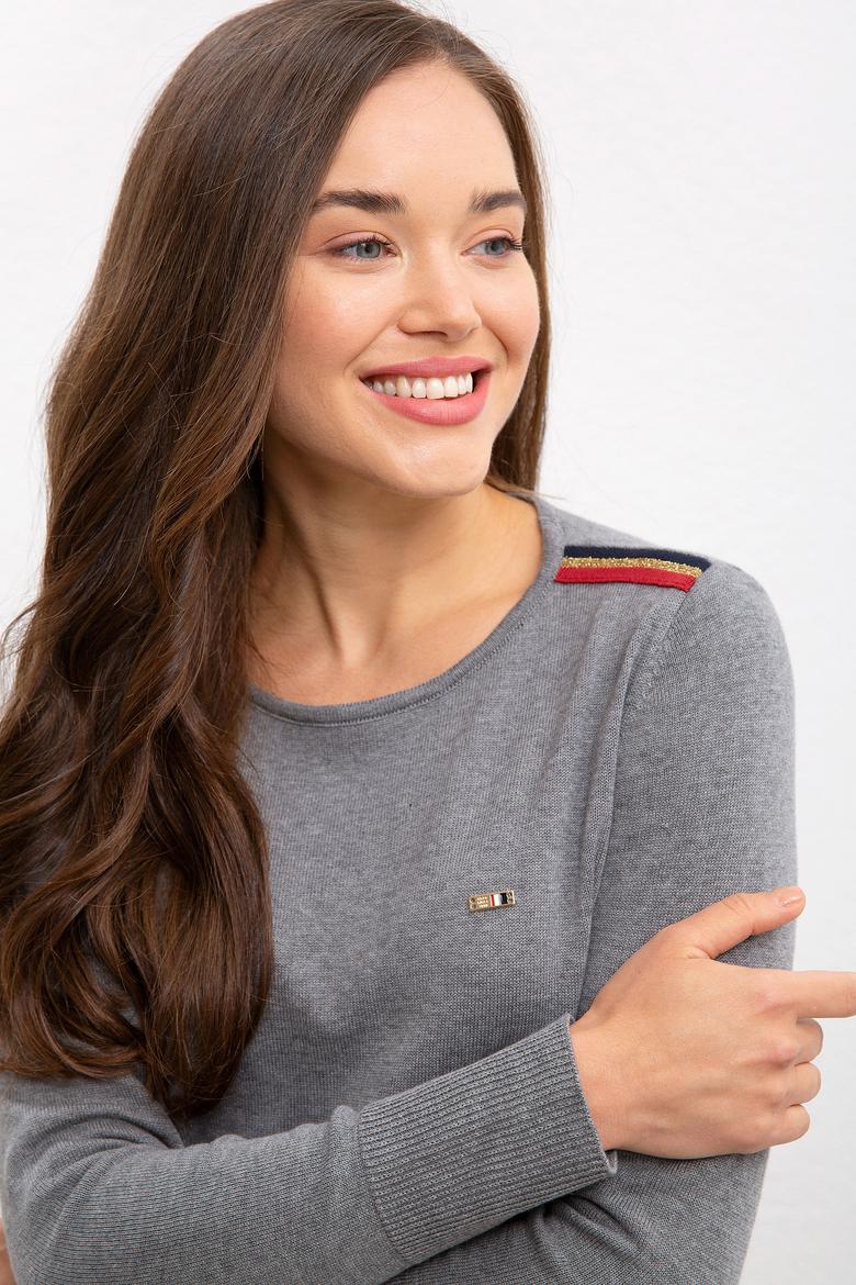 Kadın Gri Triko Kazak - 50223950014