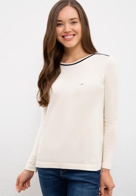 Kadın Beyaz Triko Kazak - 50223951023