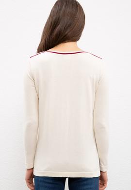 Kadın Beyaz Triko Kazak - 50223951023