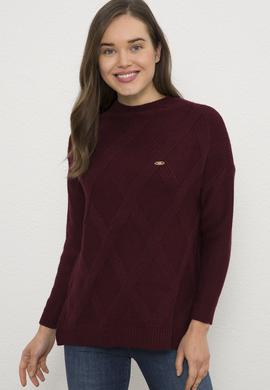 Kadın Bordo Kazak - 50224980019
