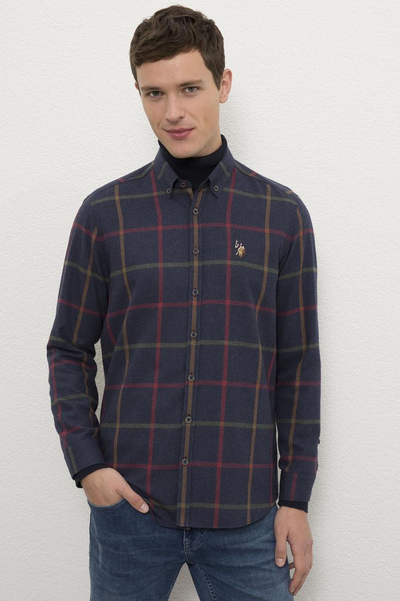 Erkek Lacivert Gömlek Uzunkol