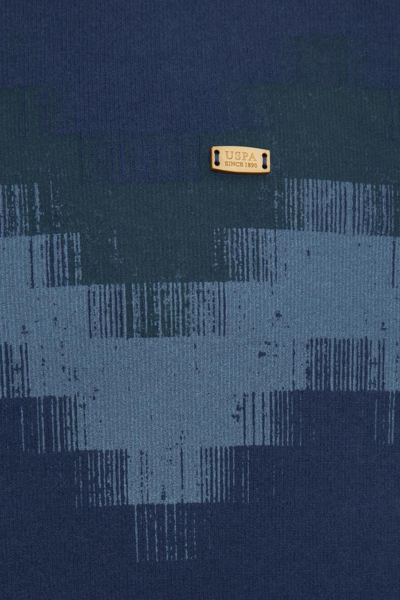 Erkek İndigo Bisiklet Yaka Sweatshirt - 50225401028