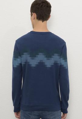 Erkek İndigo Bisiklet Yaka Sweatshirt - 50225401028