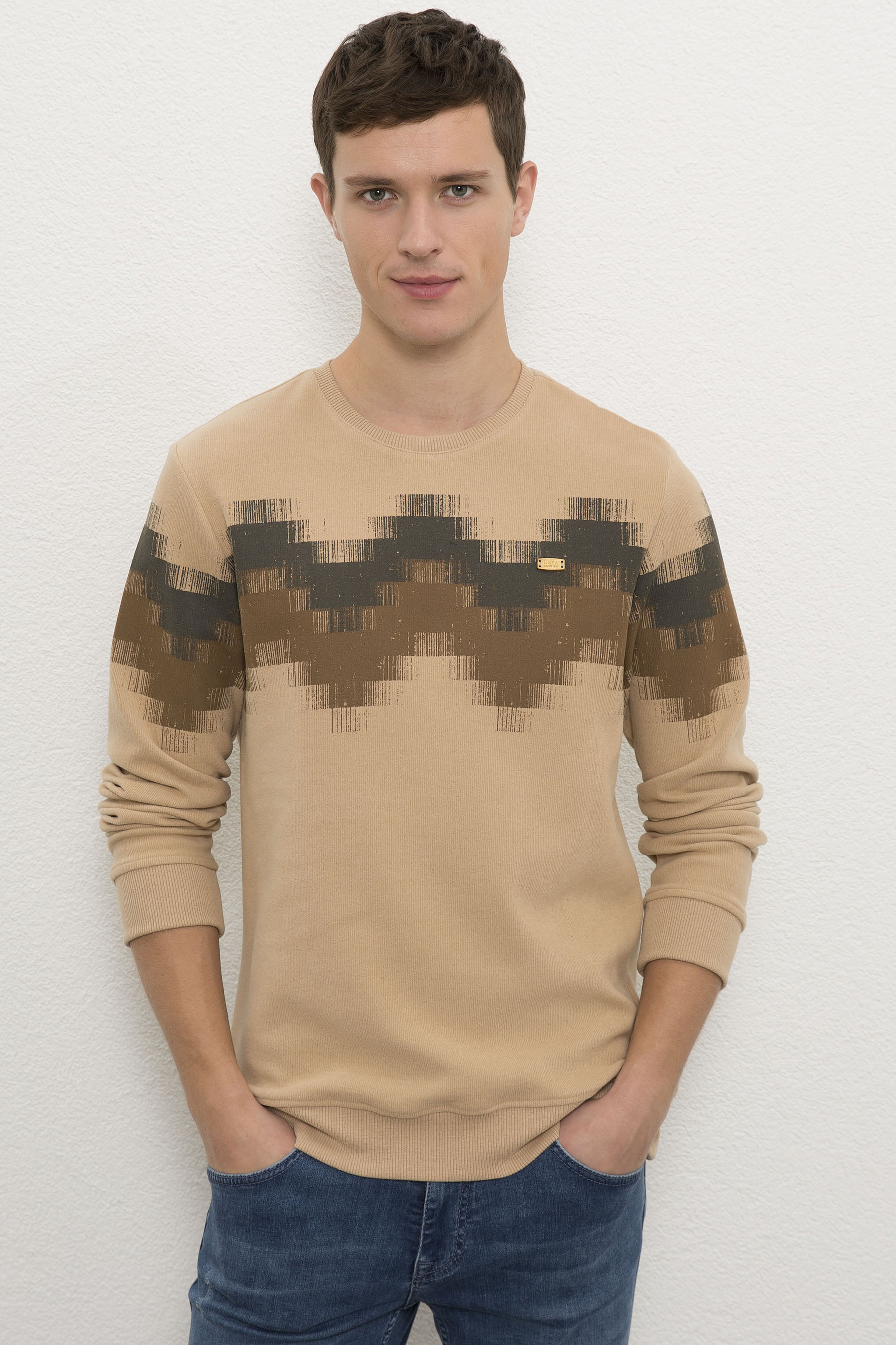 Erkek Camel Sweatshirt - Image 1