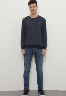 Erkek Lacivert Bisiklet Yaka Sweatshirt - 50225448001