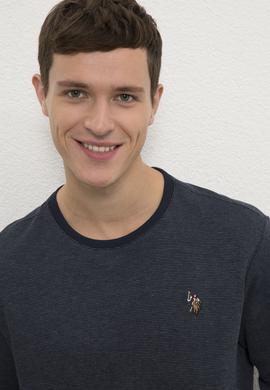 Erkek Lacivert Bisiklet Yaka Sweatshirt - 50225448001