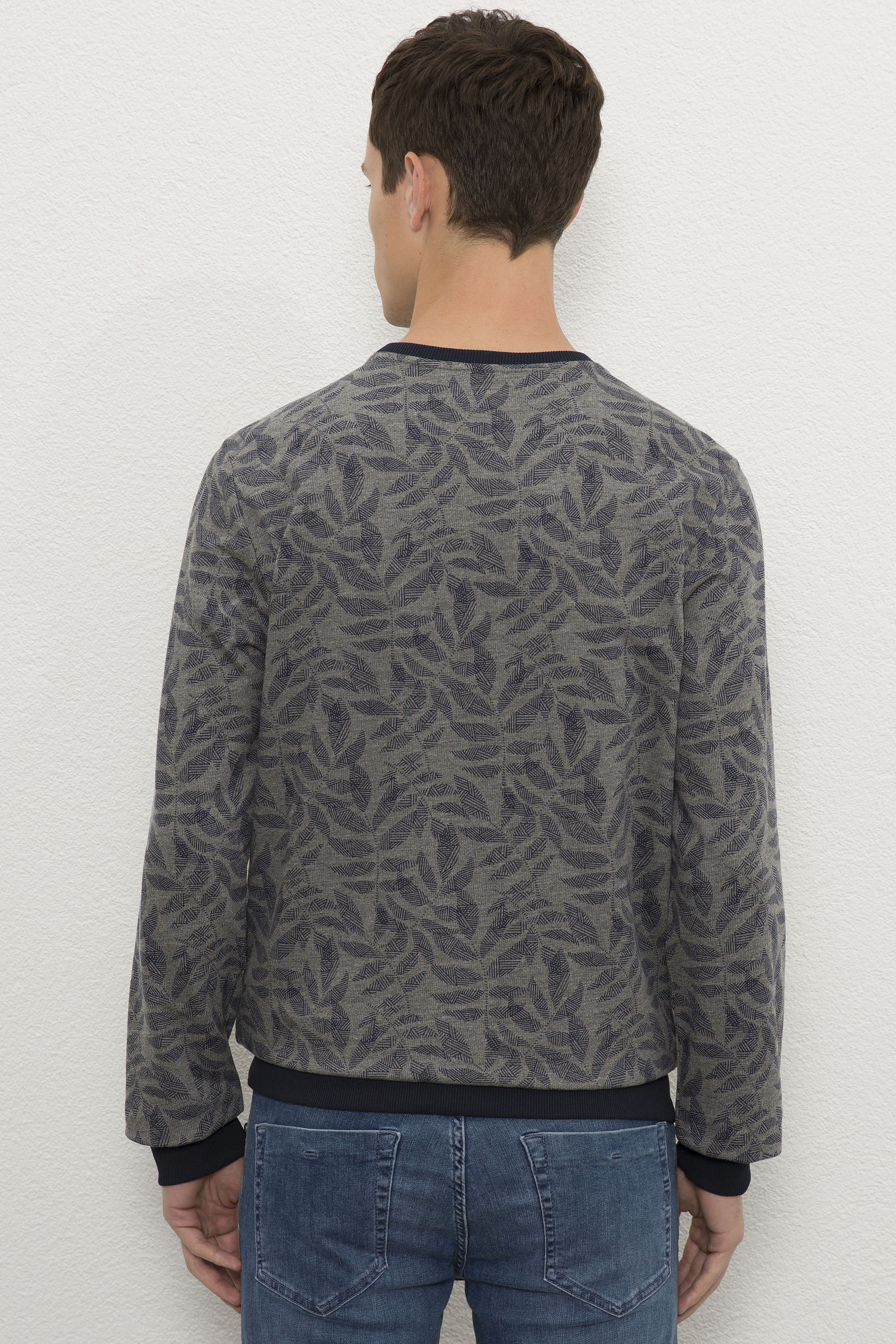 Erkek Antrasit Melanj Sweatshirt - Image 3