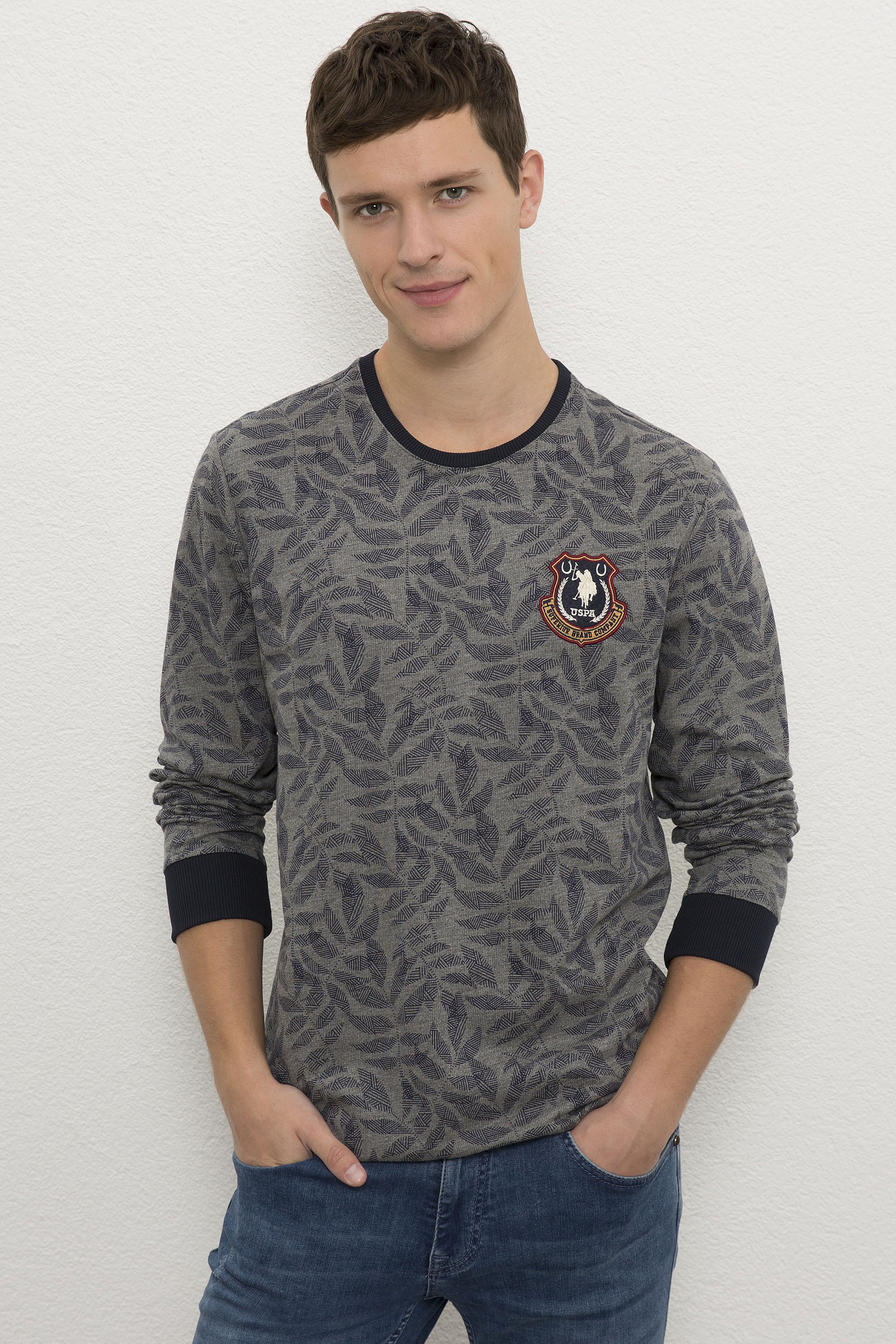 Erkek Antrasit Melanj Sweatshirt - Image 1