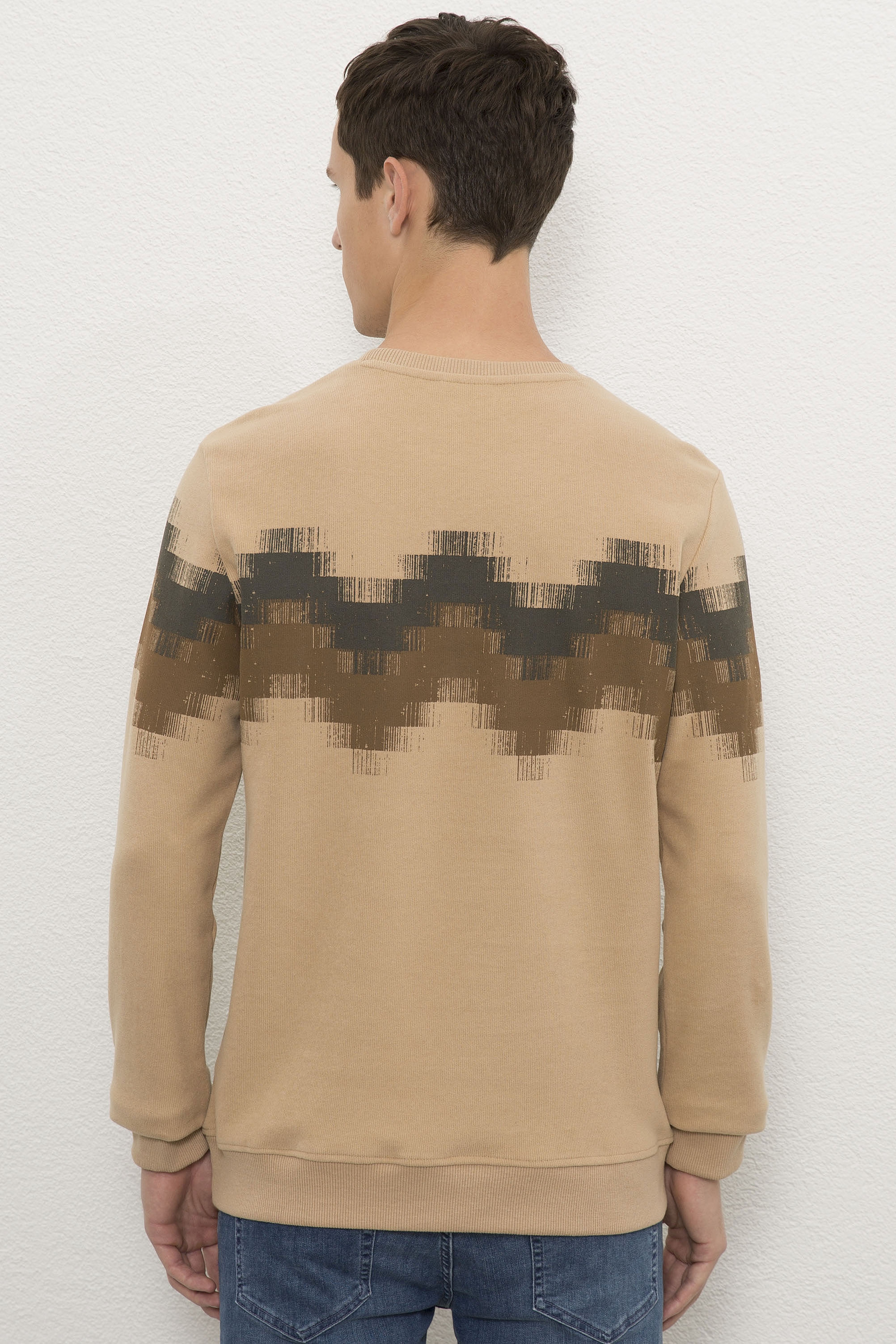 Erkek Camel Sweatshirt - Image 3
