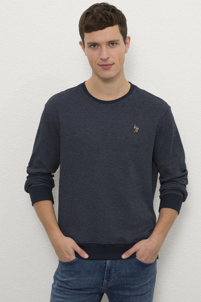 Erkek Lacivert Bisiklet Yaka Sweatshirt