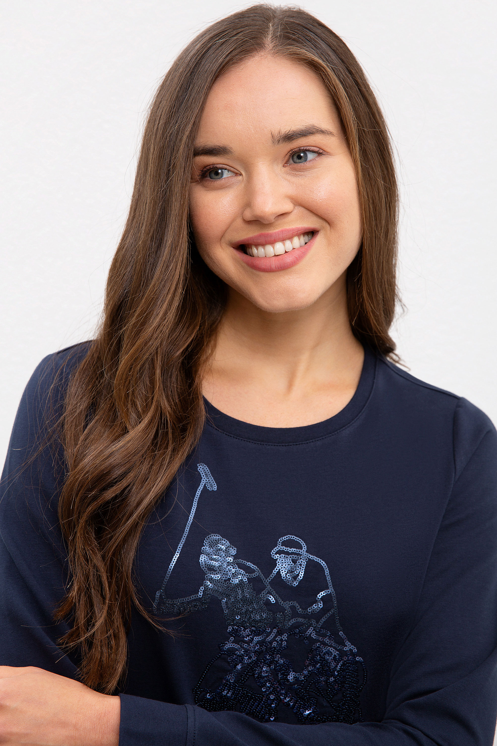 Kadın Lacivert Sweatshirt - Image 2