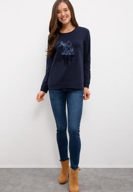 Kadın Lacivert Sweatshirt - 50225638028