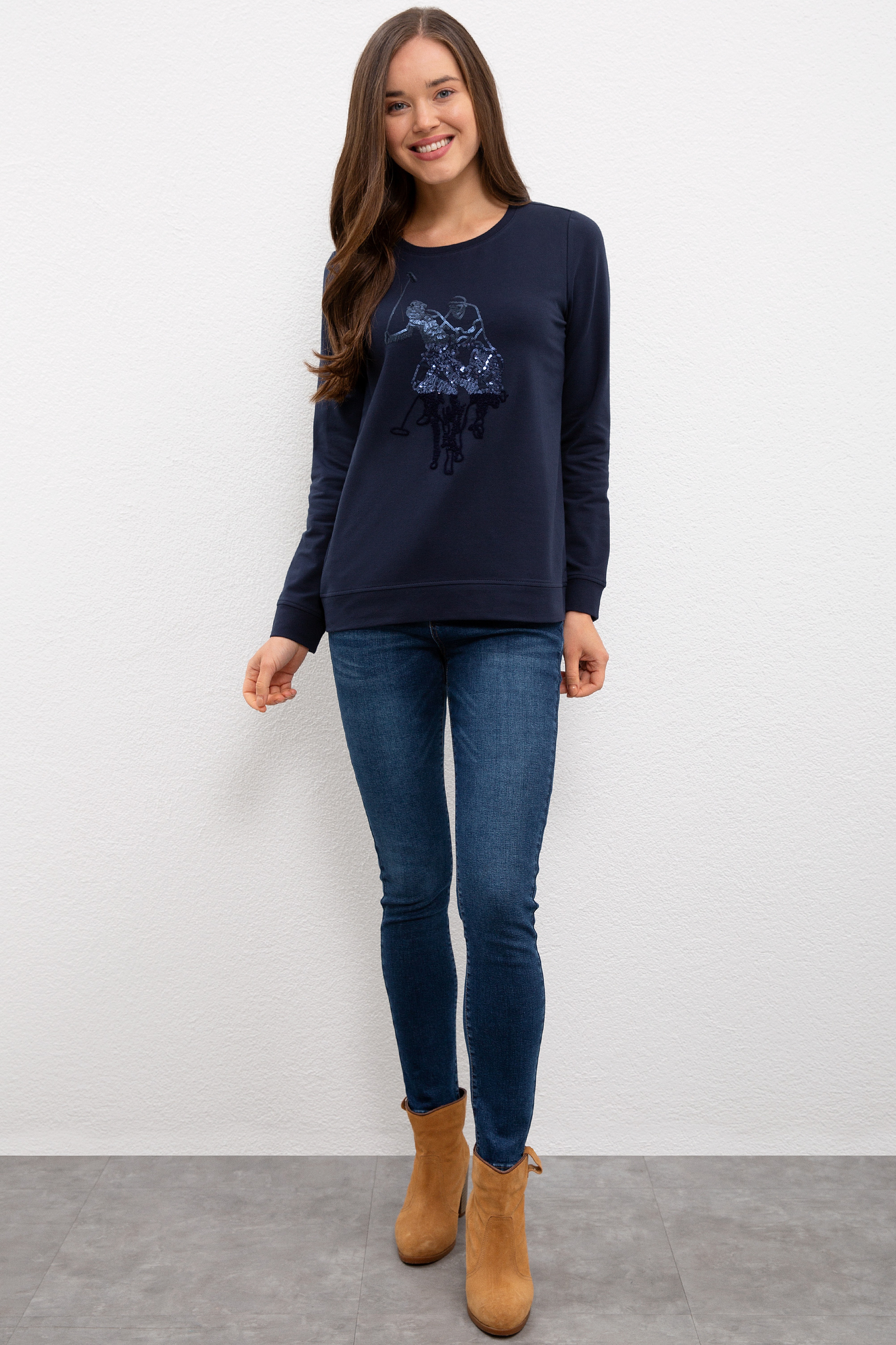 Kadın Lacivert Sweatshirt - Image 5