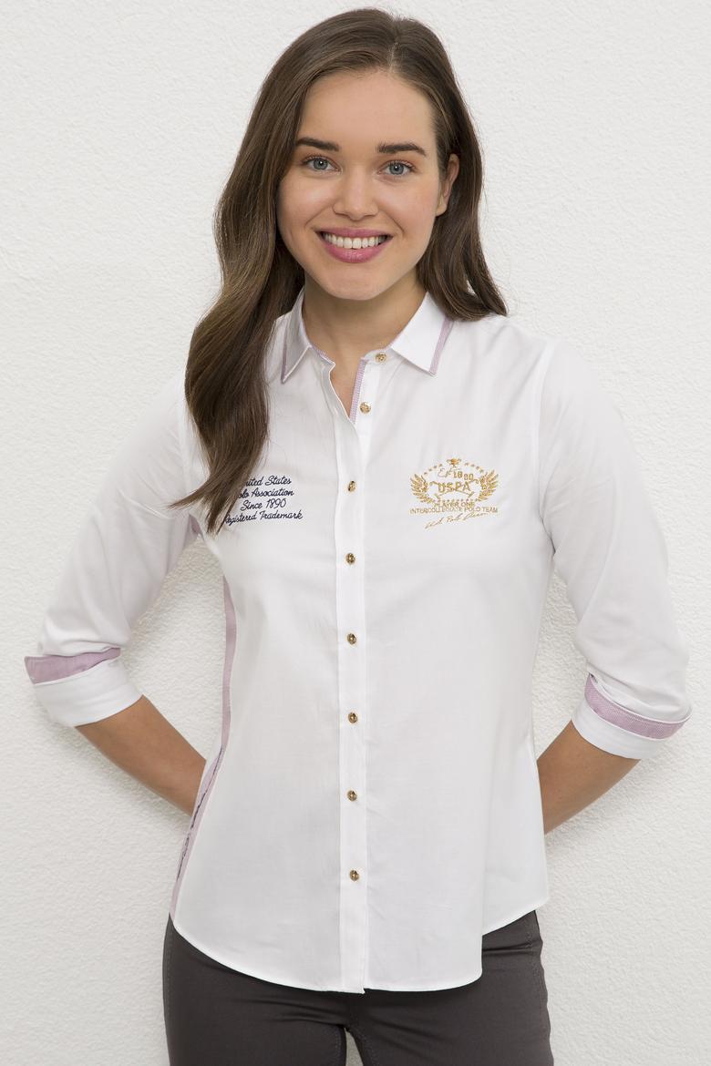 Kadın Beyaz Gömlek Uzunkol