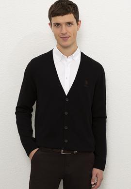 Erkek Siyah Triko Hırka - 50229572019